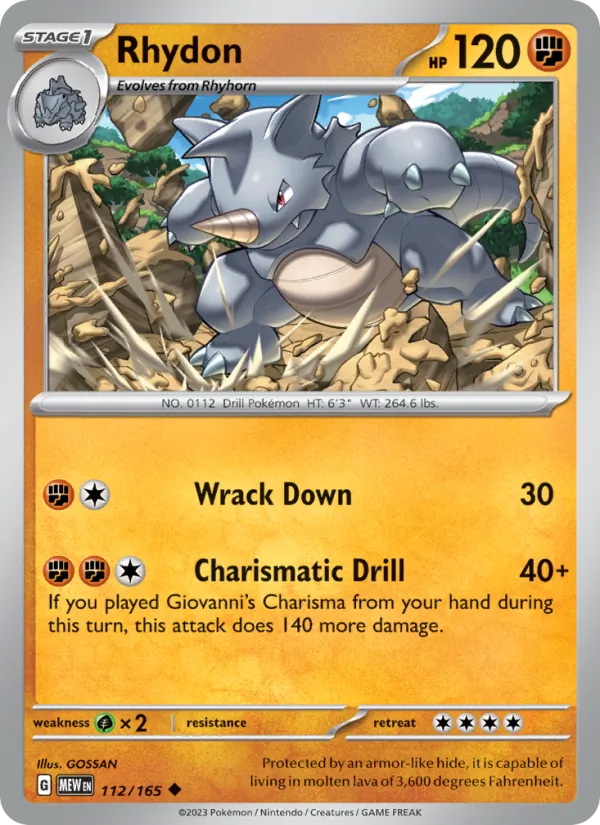 Rhydon #112 – 151 card