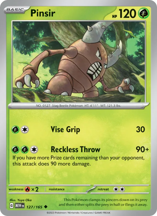 Pinsir #127 – 151 card