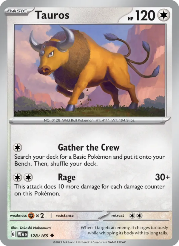 Tauros #128 – 151 card