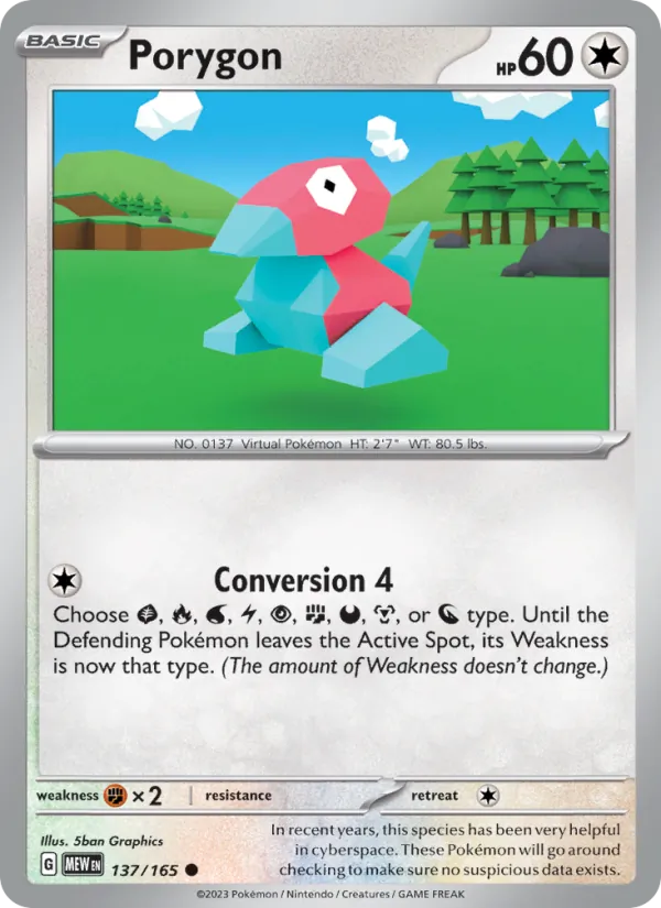Porygon #137 – 151 card