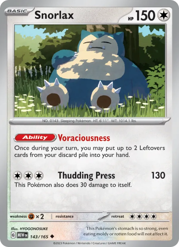 Snorlax #143 – 151 card