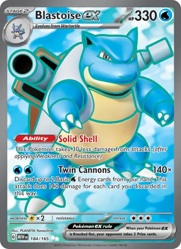 Blastoise ex #184 – 151 card