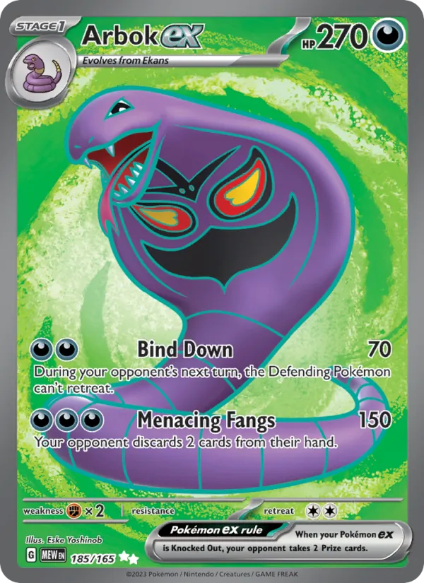 Arbok ex #185 – 151 card