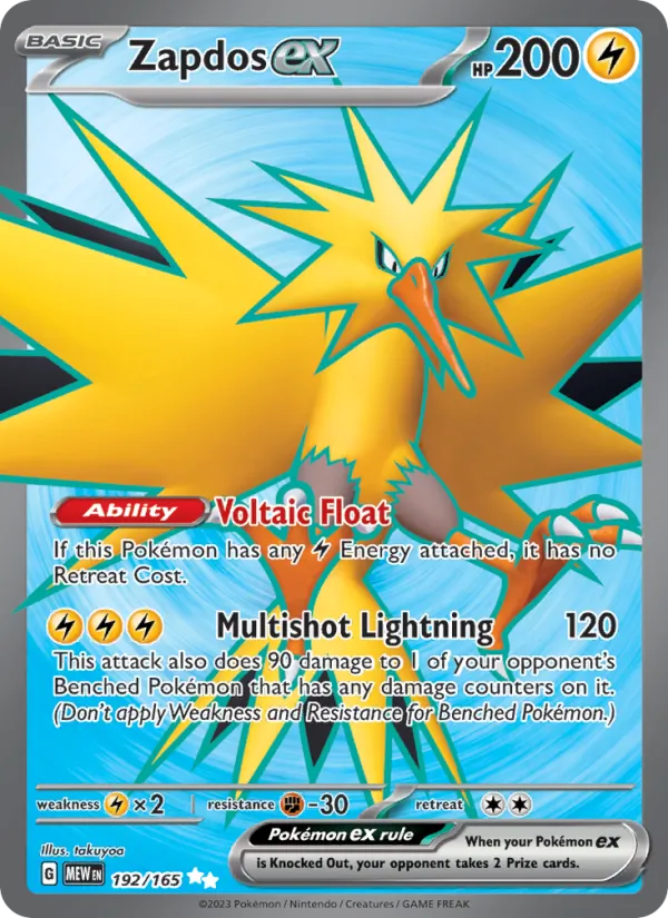 Zapdos ex #192 – 151 card