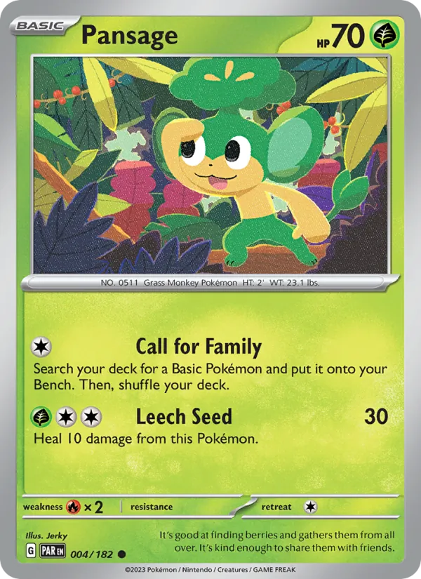 Pansage #004 – Paradox Rift card