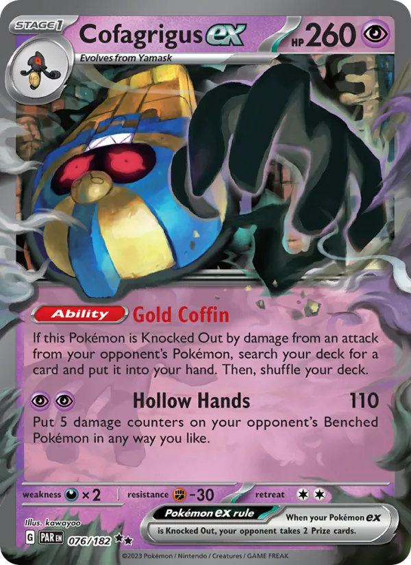 Cofagrigus ex #076 – Paradox Rift card