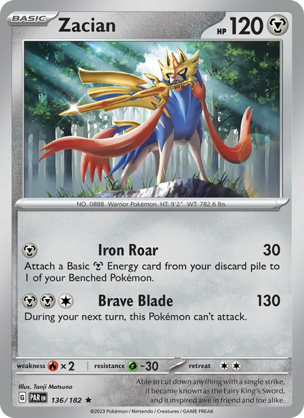 Zacian #136 – Paradox Rift card