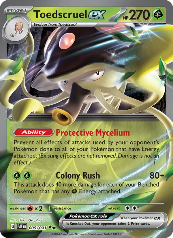 Toedscruel ex #005 – Paldean Fates card
