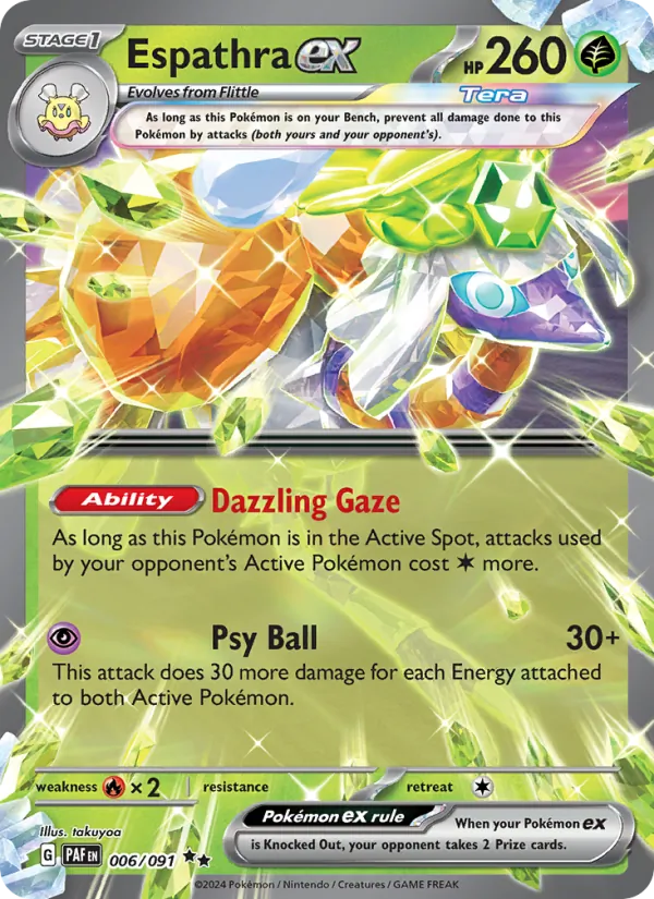 Espathra ex #006 – Paldean Fates card