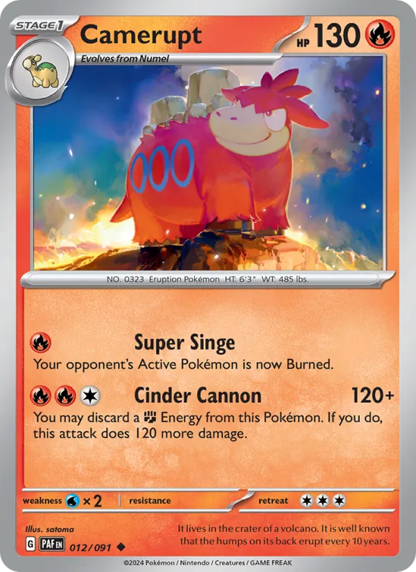 Camerupt #012 – Paldean Fates card