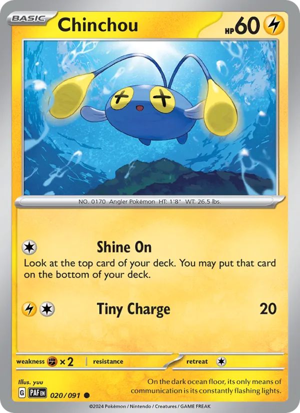 Chinchou #020 – Paldean Fates card