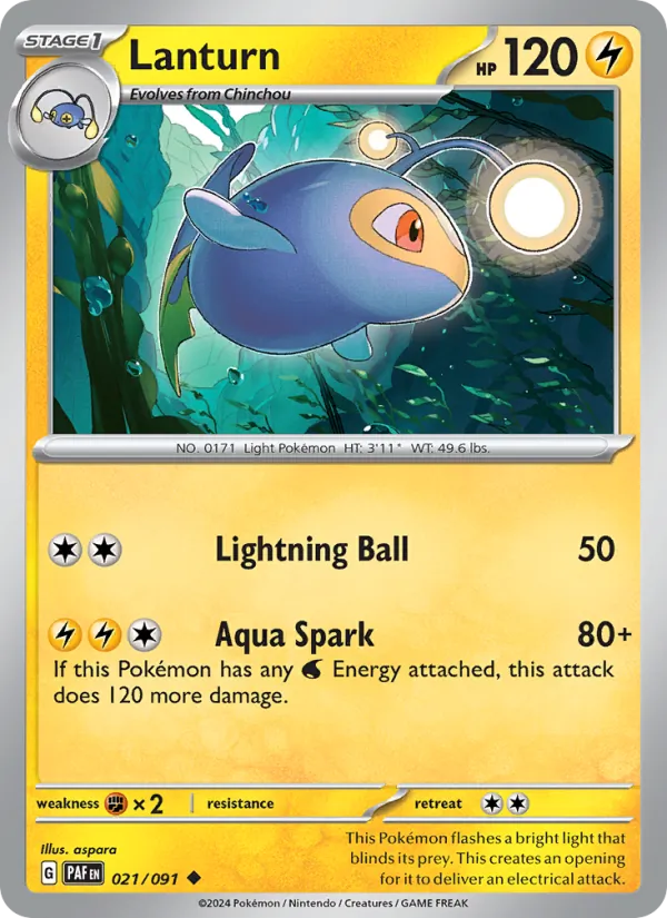 Lanturn #021 – Paldean Fates card