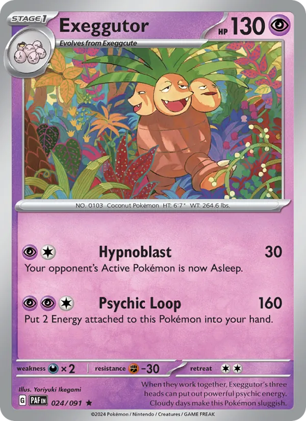 Exeggutor #024 – Paldean Fates card