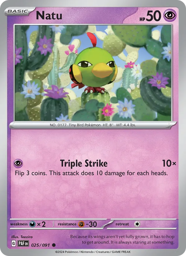Natu #025 – Paldean Fates card