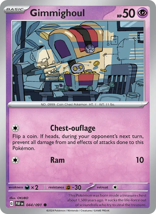 Gimmighoul #044 – Paldean Fates card