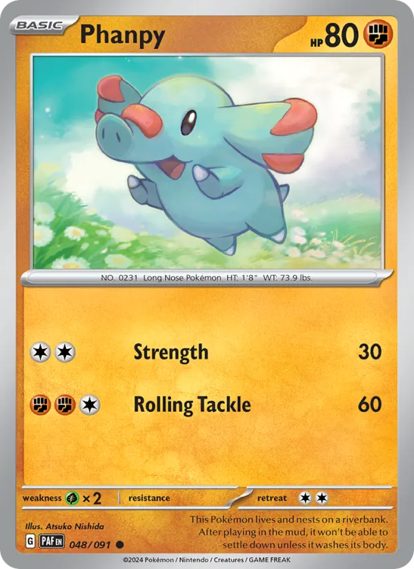Phanpy #048 – Paldean Fates card