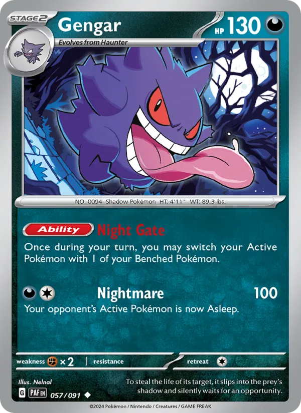 Gengar #057 – Paldean Fates card