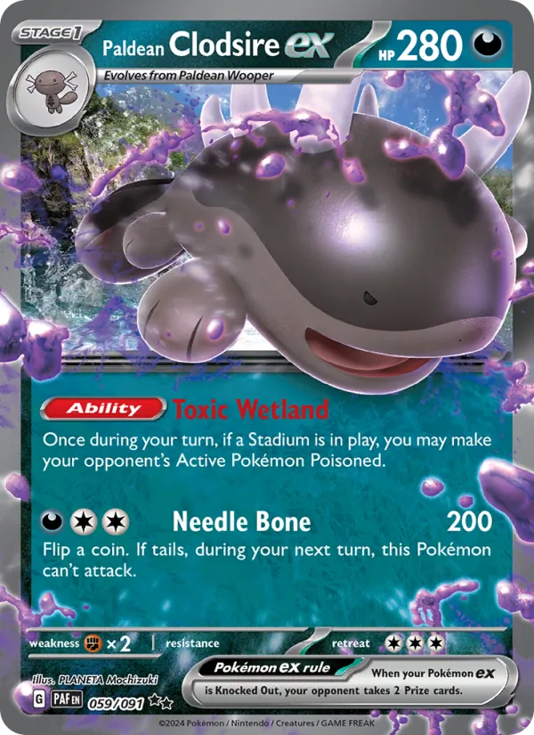 Paldean Clodsire ex #059 – Paldean Fates card
