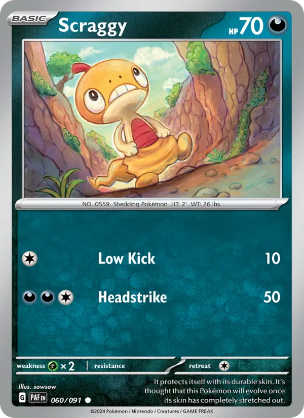 Scraggy #060 – Paldean Fates card