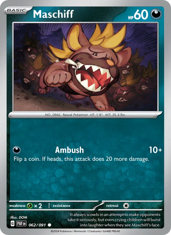 Maschiff #062 – Paldean Fates card