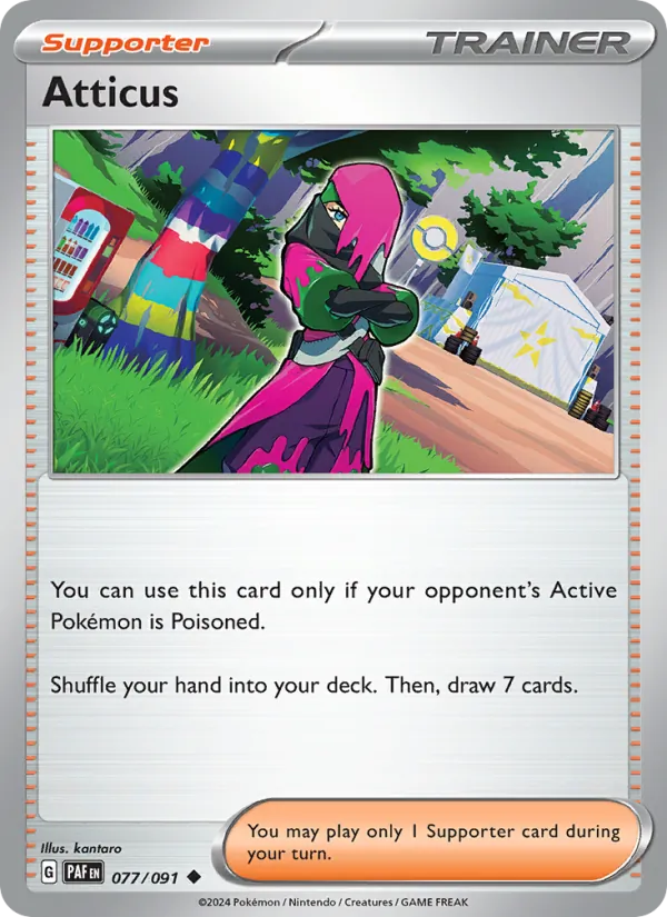 Atticus #077 – Paldean Fates card