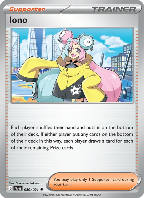 Iono #080 – Paldean Fates card