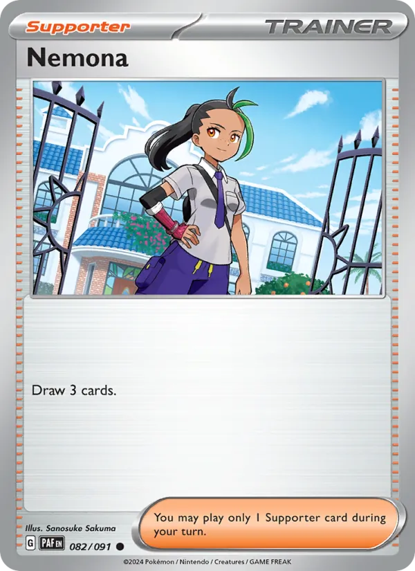 Nemona #082 – Paldean Fates card