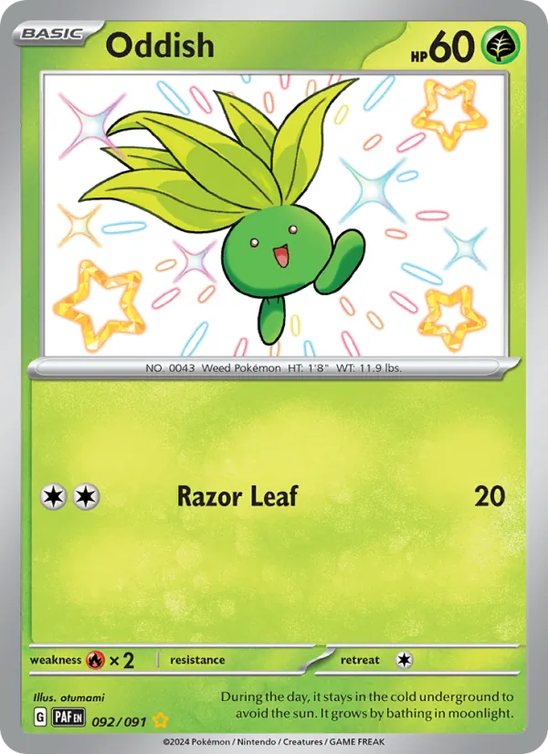 Oddish #092 – Paldean Fates card