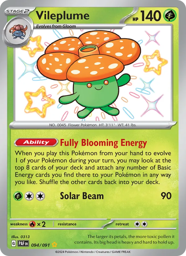 Vileplume #094 – Paldean Fates card