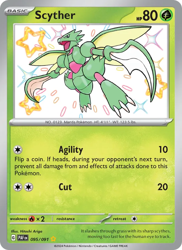 Scyther #095 – Paldean Fates card