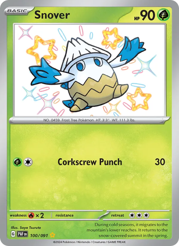 Snover #100 – Paldean Fates card
