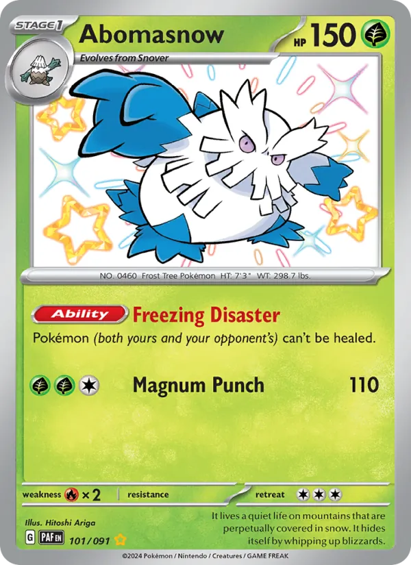 Abomasnow #101 – Paldean Fates card