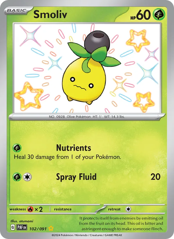 Smoliv #102 – Paldean Fates card