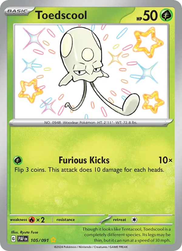 Toedscool #105 – Paldean Fates card