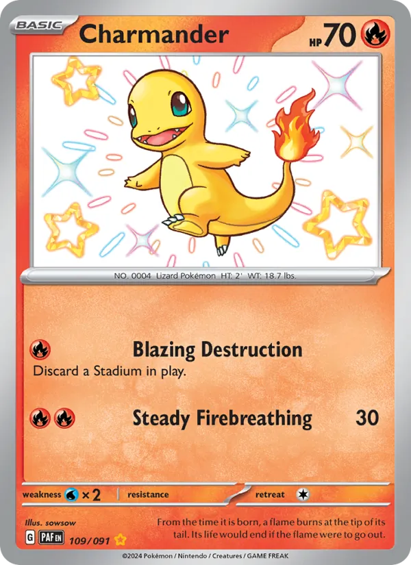 Charmander #109 – Paldean Fates card