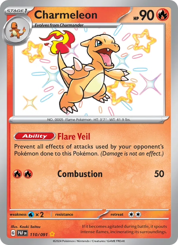 Charmeleon #110 – Paldean Fates card