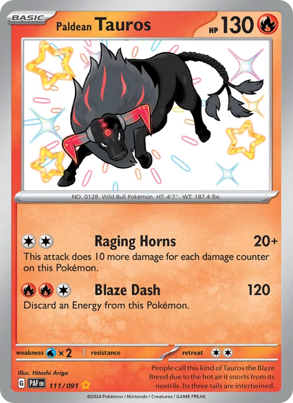 Paldean Tauros #111 – Paldean Fates card