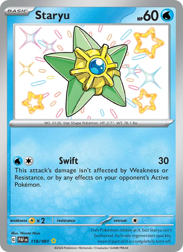 Staryu #118 – Paldean Fates card