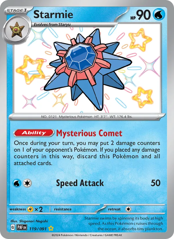 Starmie #119 – Paldean Fates card