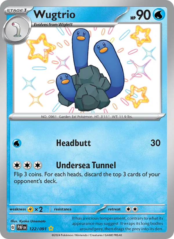 Wugtrio #122 – Paldean Fates card