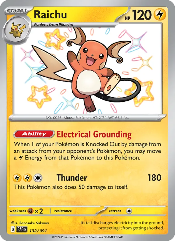 Raichu #132 – Paldean Fates card