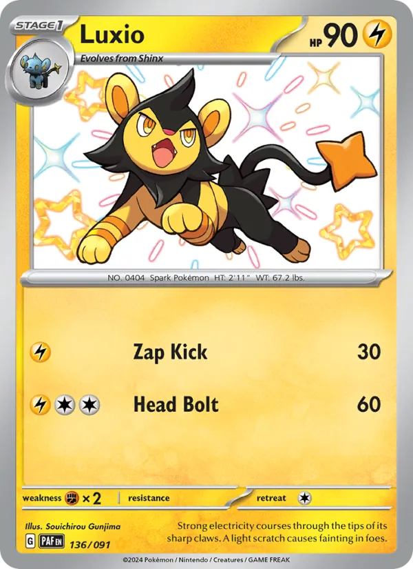Luxio #136 – Paldean Fates card