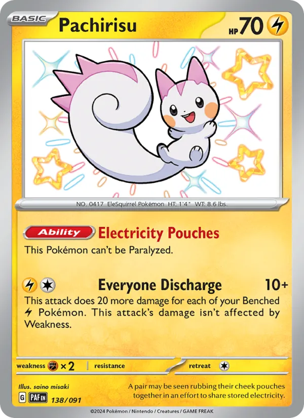 Pachirisu #138 – Paldean Fates card