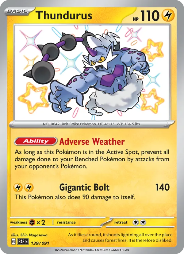 Thundurus #139 – Paldean Fates card
