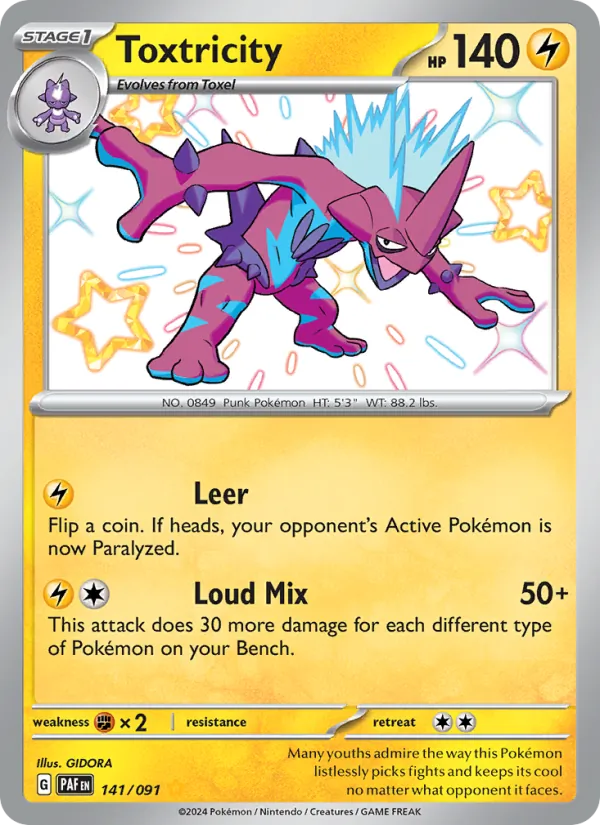 Toxtricity #141 – Paldean Fates card
