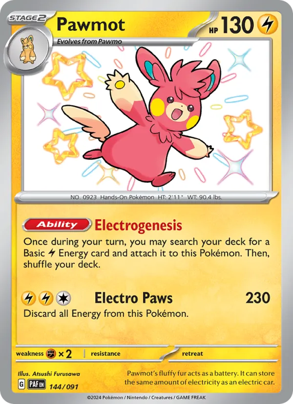 Pawmot #144 – Paldean Fates card