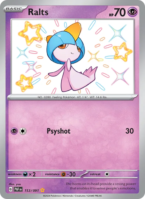 Ralts #153 – Paldean Fates card