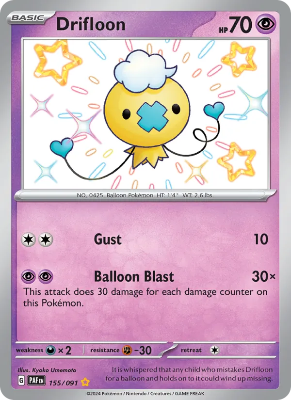 Drifloon #155 – Paldean Fates card