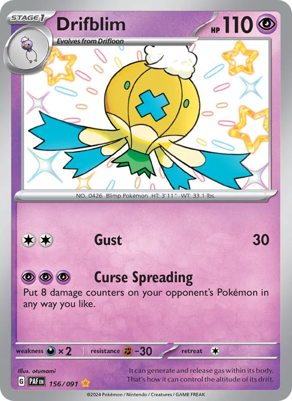 Drifblim #156 – Paldean Fates card