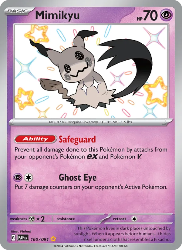 Mimikyu #160 – Paldean Fates card